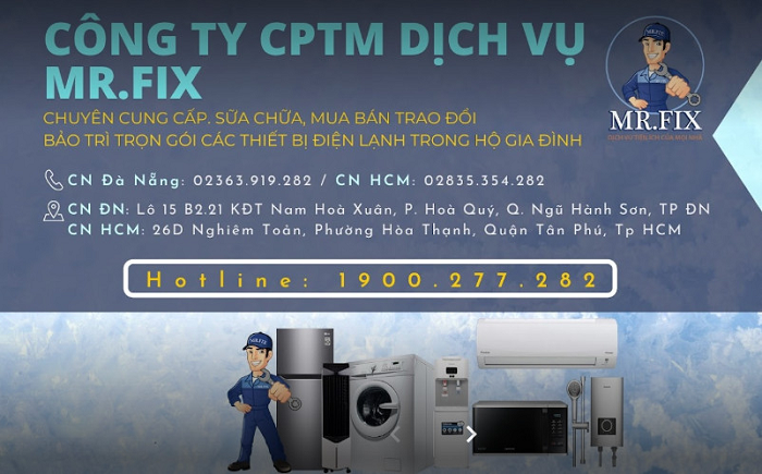 Trung Tâm Điện Lạnh MR FIX - dịch vụ sửa điện lạnh Đà Nẵng